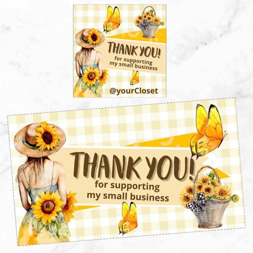 60 Thank you cards & 60 Stickers